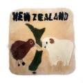 Auskin Short Wool Cushion Square - Kiwi and Sheep 45cm X 45cm