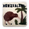 Auskin Short Wool Cushion Square - Kiwi with Tree 45cm X 45cm