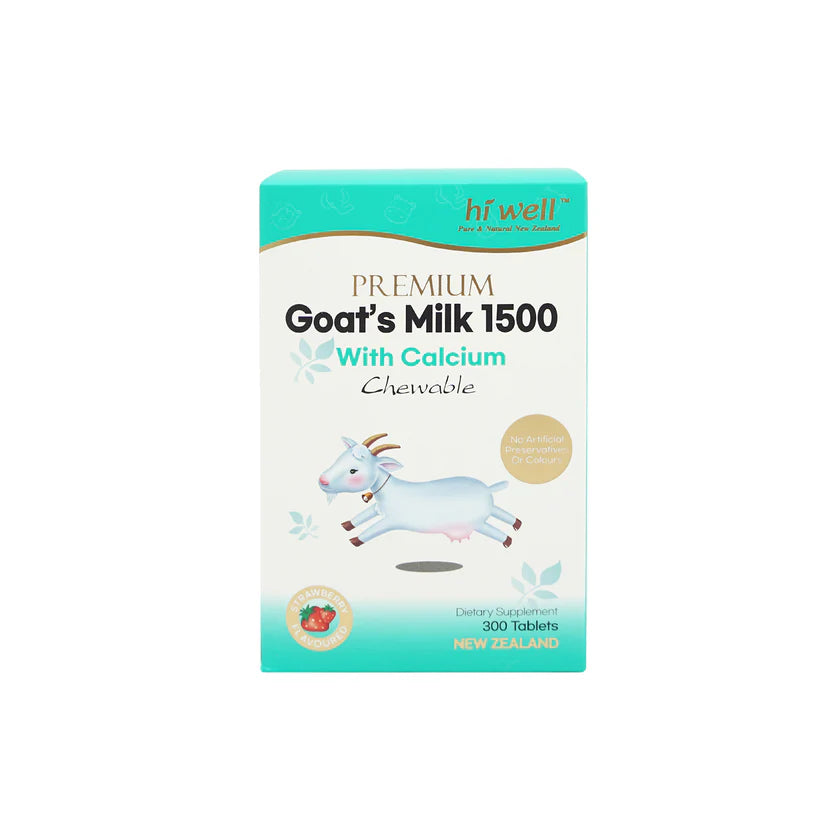 Hi Well Premium Goats Milk 1500 300Chewable Tablets (Strawberry)