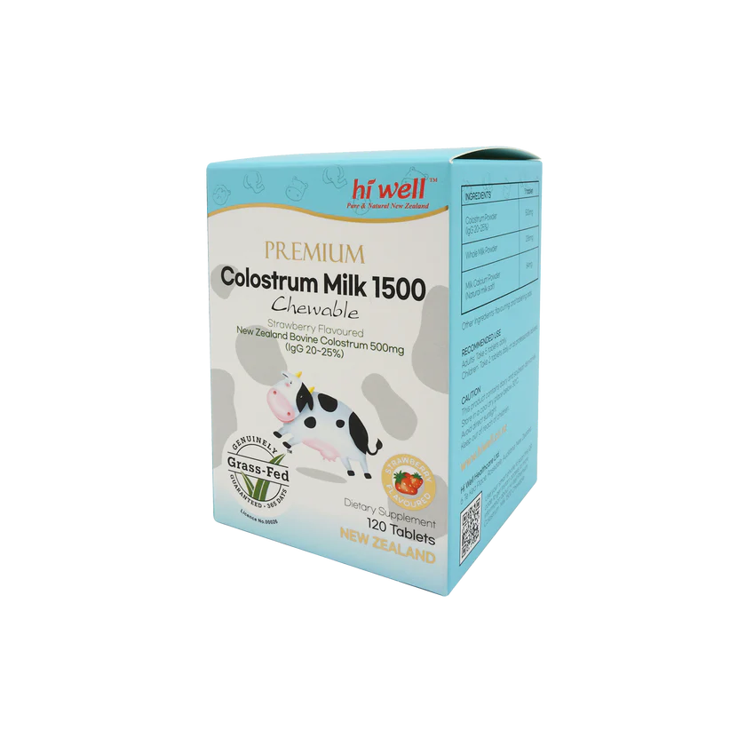 Hi Well Premium Colostrum Milk 1500 120Chewable Tablets