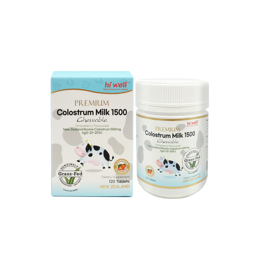 Hi Well Premium Colostrum Milk 1500 120Chewable Tablets